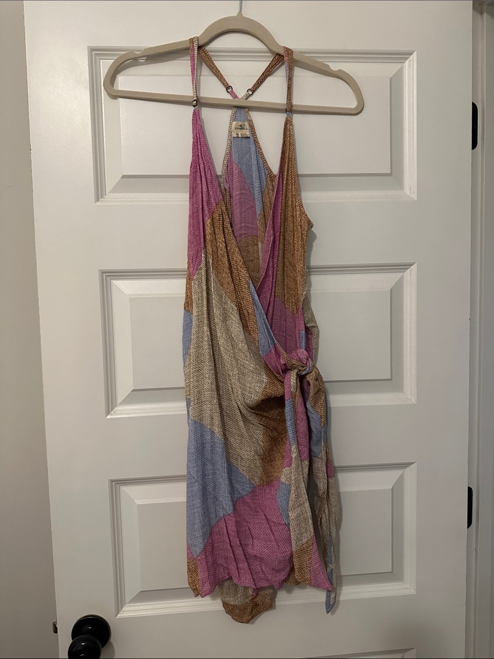 O'Neill Pink, Blue & Tan Colorblock Mini Dress